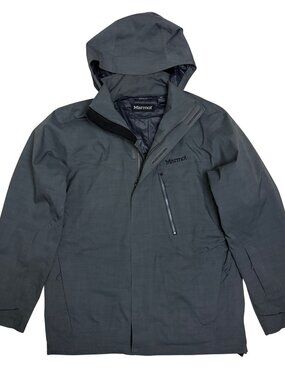 MARMOT Snowboard Ski Jacket Waterproof MEMBRAIN Gray Winter Parka Coat Mens M